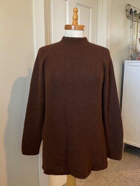Legion d'honneur Red Brown Long Sleeve Wool Mock Sweater Shell Button Japan